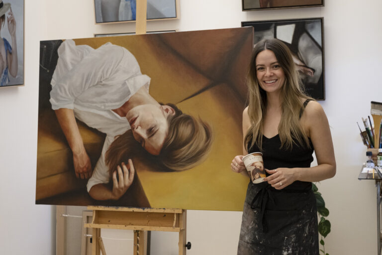 Rachelle Dusting with Karvan Art Cup